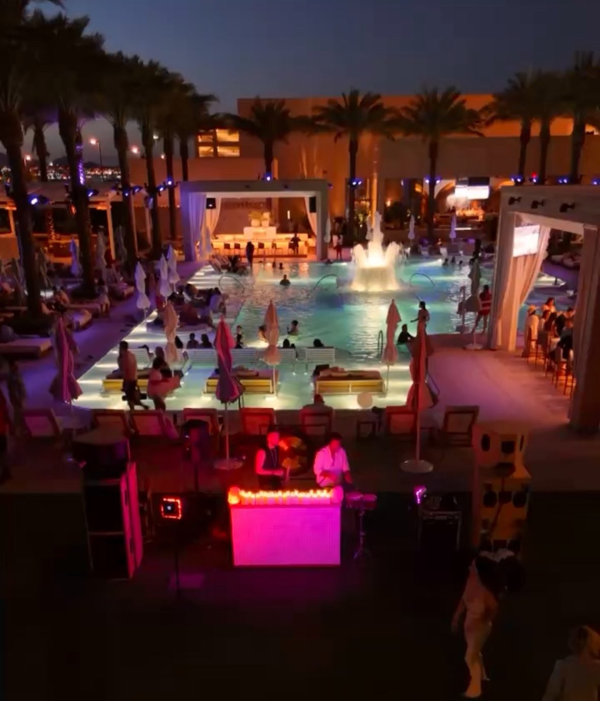 Night swim and music at a Ritual Collective cultural event in Las Vegas